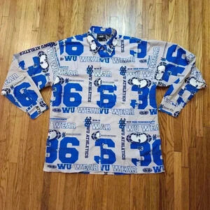 WU WEAR Vintage Wu Tang Mens Button Down Shirt Size L All Over Print